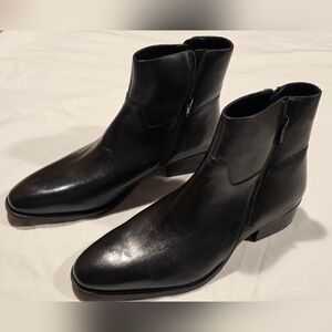 Aldo Men's Black Leather Ankle Boots New No Box